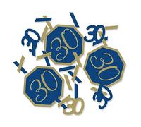 Creative Party Age 30 Foil Stamped Confetti, Navy/Gold Geode,J026