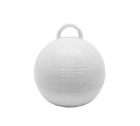 Creative Party Bulk Pack of 25, Bubble Balloon Weights White 35g, for Helium Gas Inflated Balloons, Feat. Ribbon Loop/Hoop Holder, to stand on Floor or Table, Balloon Weight/Holders/Stand, BW016