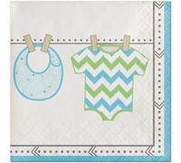 Creative Party Bundle Of Joy Paper Baby Shower Napkins (Pack Of 16) White/blue/green (One Size)