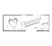 Creative Party Discon Diamond Anniversary Banner White/grey (One Size)