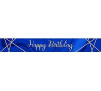 Creative Party Happy Birthday Foil Banner 2.74 m Length, Navy/Gold Geode