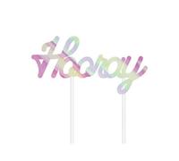 Creative Party Hooray Foil Cake Topper Iridescent (One Size)