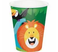 Creative Party Jungle Safari Paper Disposable Cup (Pack Of 8) Multicoloured (One Size)