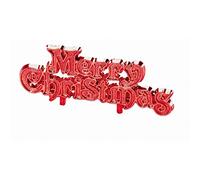 Creative Party M56 Red Glitter Merry Christmas Cake Toppers-144 Pcs