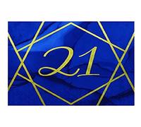 Creative Party Navy and Gold Geode Age 21 Paper Lunch Napkins Foil Stamped | 3 ply | 16 Pieces | PC040DI,Navy/Gold Geode,33 x 33 cm