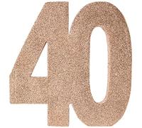 Creative Party Number 40 Glitter Table Decoration | Centrepiece | Rose Gold | H124,3 x 20 x 20cm (1.1 x 7.8 x 7.8")