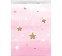 Creative Party PC322258 Large Pink Twinkle Little Star Paper Treat Bags-10 Pcs