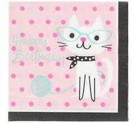 Creative Party PC328593 Cute Cats “Happy Birthday” Lunch Napkins-16 Pcs