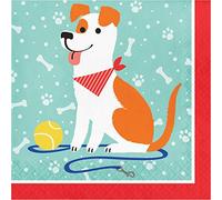 Creative Party PC336046 Dog Party Cute Lunch Napkins-16 Pcs, Paper, Multicoloured