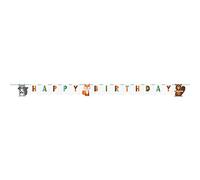 Creative Party PC344415 Wild One Woodland Happy Birthday Ribbon Banner-1 Pc, Multicolor, 99.5" x 6"