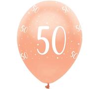 Creative Party Rose Gold Balloons, 6 50th Birthday Balloons, rose gold party decorations, premium 50th birthday decorations, RB351