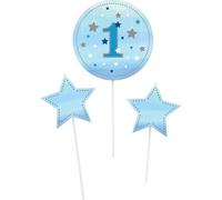 Creative Party Twinkle Little Star 1St Birthday Sticks (Pack Of 3) Blue (One Size)