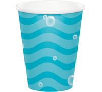 Creative Party Underwater Theme Paper Disposable Cup (Pack Of 8) Blue/white (One Size)