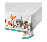 Creative Party Wild One Plastic Woodland Tablecloth White/multicoloured (One Size)