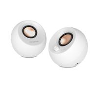 Creative Pebble Pro Minimalist 2.0 USB-C Computer Speakers with Bluetooth 5.3 and Customizable RGB Lighting, Clear Dialog and BassFlex Tech, USB Audio, Headset Port, for PC and Mac (White)