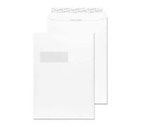 Creative Peel & Seal C4 Coloured Envelopes White 229 (W) x 324 (H) mm Window 120 gsm Pack of 250