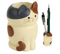 Creative Pen Holder,Cute Cat Pencil Holder,Multifunctional Resin Desk Organizer with Pencil Cup,toothbrush holder,Nightstand Home Office Desk Decor(Sitting Cat)