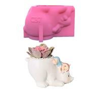 Creative Pen Holder Silicone Mold 3D Cute Bear Flower Pot Handcrafts Epoxy Resin Vase Mold Craft Flower Pot Resin Molds Silicone