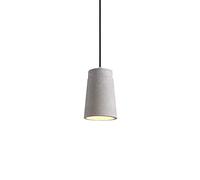 Creative Pendant Light E27 Bell Shape Cement Lampshade Hanging Lamp Lighting Fitting, Retro Coffee Shop Ceiling Chaner for Living Room Kitchen Island Restaurant Bar, Grey