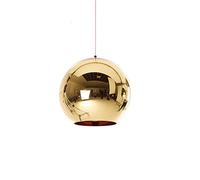 Creative Pendant Lights Hanging Lamp Plating Ball Round Glass Ceiling Lamp Loft Aisle Home Kitchen Island Warehouse Bar Office Living Room Restaurant Decoration (Gold, Diameter 20cm)