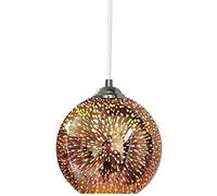 Creative Personality LED Color 3D Glass Chandelier Spherical Fireworks Glass Lampshade Ceiling Chandelier E27 Lamps Restaurant Decoration Chandelier Bar Hotel Chandelier,Bronze,30cm