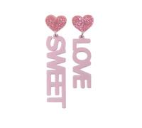 Creative Planet Drift Bottle Drop Earrings Heart Sweet Love Universe Star Acrylic Dangle Earrings Valentine's Day Jewelry Gifts for Women, Metal Resin, acrylic