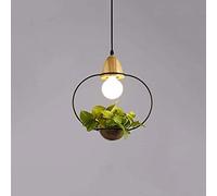 Creative Plant Glass Decoration Pendant Lights American Rural Pastoral Restaurant Hanging Lights Metal Wrought Iron Wood Indoor Lighting Lamp E27 Single Head Lantern Chandelier Change for The Better