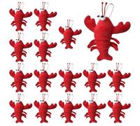 Creative Plush Lobster Keychain, 16PCS Soft Cute Crab Hanging Ornaments Fun Animal Mini Toy for Christmas Birthday Party Present Backpack Bag DIY