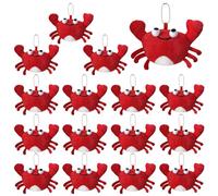 Creative Plush Lobster Keychain, 16PCS Soft Cute Crab Hanging Ornaments Fun Animal Mini Toy for Christmas Birthday Party Present Backpack Bag DIY