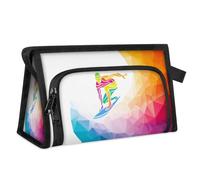 Creative Polygon Surfer Travel Makeup Bag for Women Men Kids Girls Boys Surfer Sport Multipurpose Wash Pouch Bag Toiletry Cosmetic Toiletries Shower Bag Organizer