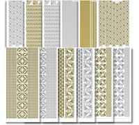 Creative Products Premium Craft Stickers - 12 Sheets Multi-Colour Fine Borders/Corners Card Stickers - Perfect Peel Offs for Card Making, Scrapbooking, Decorations & DIY Crafts, 23 x 10 x 1 cm