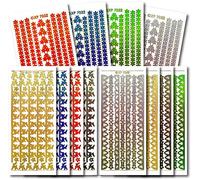 Creative Products Prismatic Christmas Stickers - 12 Assorted Colour Borders Craft Xmas Stickers - Holographic Festive Designs for Card Making, Scrapbooking & DIY Crafts, 23 x 10 x 1 cm