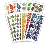 Creative Products Prismatic Christmas Stickers - 12 Sheets Multi-Colour Xmas Stickers for Cards, Gifts, Scrapbooking & Decorations - Christmas Shapes Design, 23 x 10 cm x 1 cm