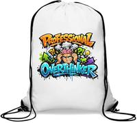 Creative Professional Overthinking Design Gym Sack Casual Drawstring Bag White