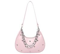 Creative PU Leather Purse Armpit Bag Shoulder Purse for The Contemporary Woman, Pink, Bohemian