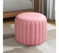 Creative Pumpkin Stool - Small PU Leather Waterproof Seat for Living Room Bedroom & Shoe Changing Area - Stylish Pink Accent Furniture for Home Decor