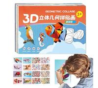 Creative Puzzle Kit - Geometric Collage Art Game, Multi Shape Blocks Learning Tool, Safe Material Hands-On Play, Game Toy Kit, Kids Adults for Birthday Christmas Classroom Home