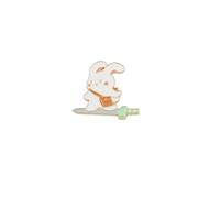 Creative Rabbit Flying Sword Cute Brooch Badge Cartoon Enamel Pin for Men Women Adorable Funny Animal Brooches Bunny Lapel Pins Jacket Hats Backpacks Clothing Bag Accessories Party Novelty Jewelry