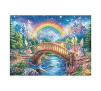 Creative Rainbow Bridge Angel Religious Faith Spiritual 500 Piece Adult Jigsaw Puzzle Fun Engaging Stimulating Perfect Hobby for Family Or Friends 500 PCS（52×38cm）