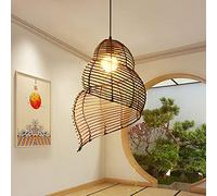 Creative Rattan Pendant Lamp Spiral Hand-Woven Lamp Tropical Beach Light Fixtures Ceiling, Bohemian Decorative Ceiling Hanging Light For Dining Room Restaurant Corridor
