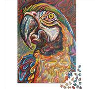 Creative Rectangular Puzzles for Adults 1000 Piece Abstract Parrot Wooden Puzzles-Puzzle Hands-on Game-Family Decoration 1000pcs (75x50cm)