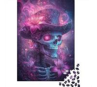 Creative Rectangular Puzzles for Adults 1000 Piece Artistic Skull Wooden Puzzle Hands-on Game-Family Decoration 1000pcs (75x50cm)