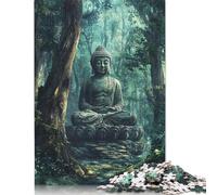 Creative Rectangular Puzzles for Adults 1000 Piece 'Buddha Statue in A Forest Wooden Puzzle Hands-on Game-Family Decoration 1000pcs (75x50cm)