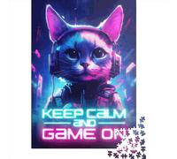 Creative Rectangular Puzzles for Adults 1000 Piece Cat Gaming Wooden Puzzles-Puzzle Hands-on Game-Family Decoration 1000pcs (75x50cm)