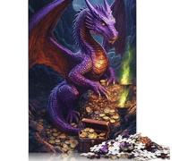 Creative Rectangular Puzzles for Adults 1000 Piece Cute Toddler Dragon Wooden Puzzles-Puzzle Hands-on Game-Family Decoration 1000pcs (75x50cm)