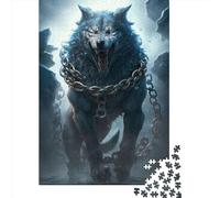 Creative Rectangular Puzzles for Adults 1000 Piece Fenrir The Mythical Wolf Paper Puzzles-Puzzle Hands-on Game-Family Decoration 1000pcs (38x26cm)
