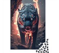 Creative Rectangular Puzzles for Adults 1000 Piece Fire Tiger Paper Puzzles-Puzzle Hands-on Game-Family Decoration 1000pcs (38x26cm)