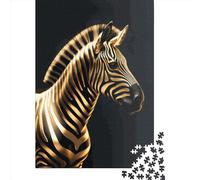 Creative Rectangular Puzzles for Adults 1000 Piece Gold Zebra Paper Puzzles-Puzzle Hands-on Game-Family Decoration 1000pcs (38x26cm)