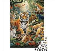 Creative Rectangular Puzzles for Adults 1000 Piece Jungle Animals Wooden Puzzles-Puzzle Hands-on Game-Family Decoration 1000pcs (75x50cm)