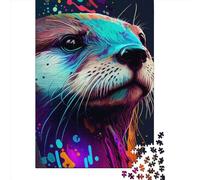 Creative Rectangular Puzzles for Adults 1000 Piece Otter Color 1 Wooden Puzzles-Puzzle Hands-on Game-Family Decoration 1000pcs (75x50cm)